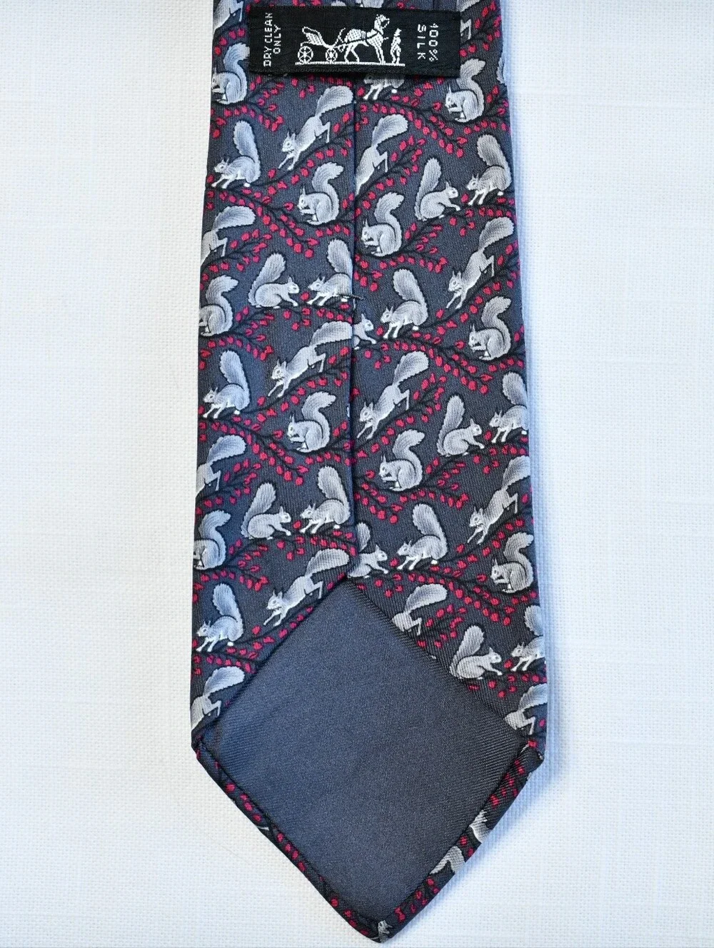 Hermès | Squirrel print silk tie
